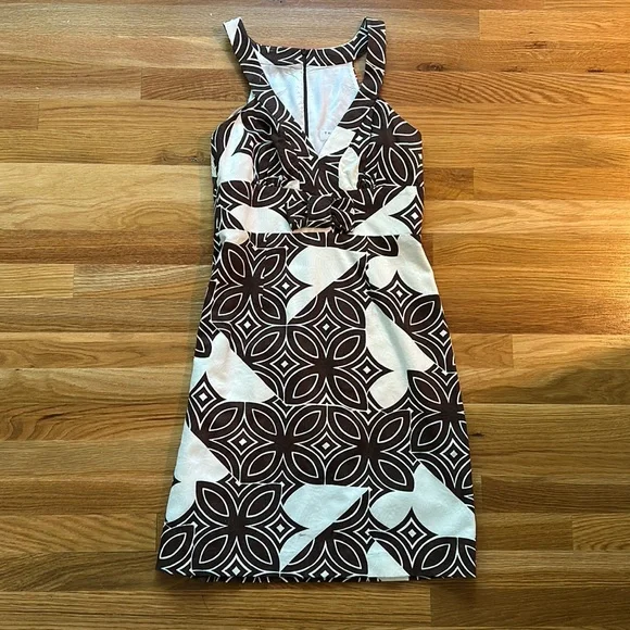 Trina Turk | Dresses | Trina Turk Brown And White Patterned Fitted Halter  Dress Size 6 | Poshmark